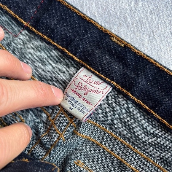 TRUE RELIGION Joey PURPLE‎  FLAP CLOSER POCKET WOMENS JEANS SIZE 14 - Picture 3 of 8